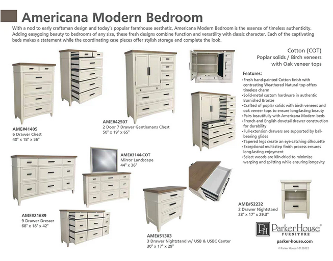 ParkerHouse Americana Modern Bedroom - Image 10
